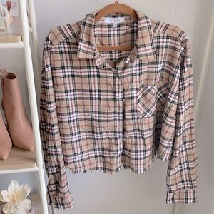 Flannel Cropped Shirt - XL